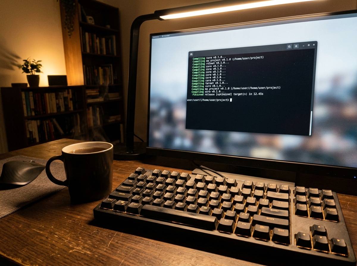 Escritorio nocturno y compilación de release en Rust